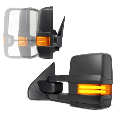 Chevy Silverado 2014-2018 Power Folding Towing Mirrors LED DRL Lights