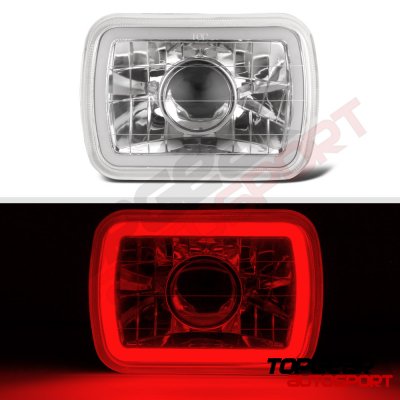 Chevy C10 Pickup 1980-1987 Red Halo Tube Sealed Beam Projector Headlight Conversion