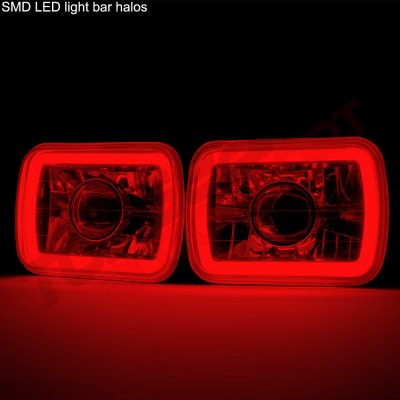 Ford F250 1999-2004 Red Halo Tube Sealed Beam Projector Headlight Conversion