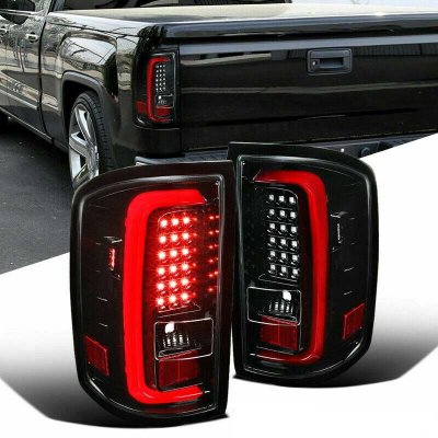 Glossy Black LED Tail Lights For 1999-2002 Chevy Silverado & GMC Sierra – Smoke Lens, Pair