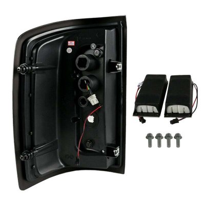 GMC Sierra 3500HD 2015-2019 Glossy Black LED Tail Lights