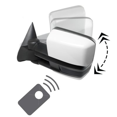 Chevy Silverado 2500HD 2001-2002 White Power Folding Towing Mirrors Smoked LED DRL