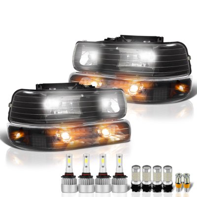 Chevy Tahoe 2000-2006 Black Headlights LED Bulbs Complete Kit