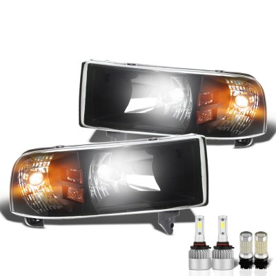Dodge Ram 2500 1994-2002 Black LED Headlight Bulbs Complete Kit