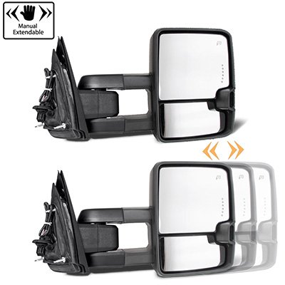 Chevy Avalanche 2007-2013 Chrome Tow Mirrors Smoked Switchback LED DRL Sequential Signal
