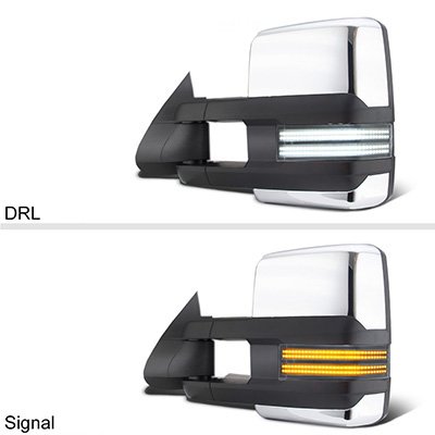 Chevy Suburban 2003-2006 Chrome Tow Mirrors Switchback LED DRL Sequential Signal