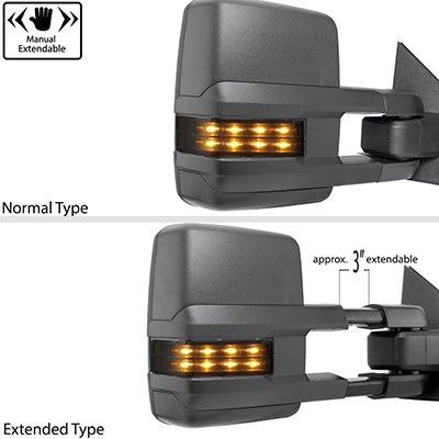 Toyota Tundra 2007-2013 Power Folding Tow Mirrors Smoked LED Lights
