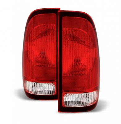 Ford F150 1997-2003 Red and Clear Replacement Tail Lights