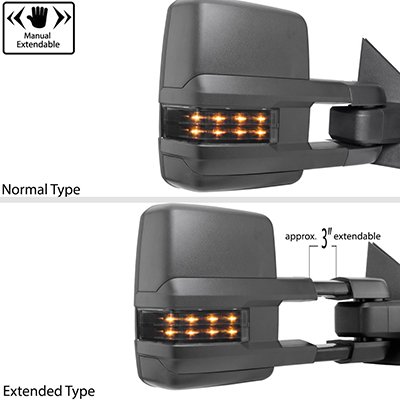 Dodge Ram 1500 2009-2018 Tow Mirrors Smoked LED Lights Power Heated