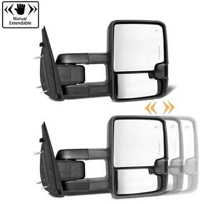 Dodge Ram 1500 2009-2018 Tow Mirrors Smoked LED DRL Power Heated