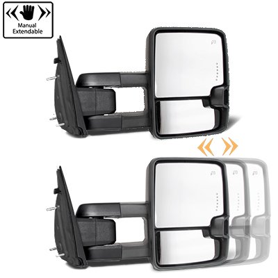 Dodge Ram 1500 2009-2018 Chrome Tow Mirrors Smoked Switchback LED DRL Sequential Signal