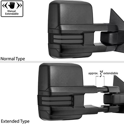 Ford F550 Super Duty 1999-2007 Tow Mirrors Smoked LED DRL Power Heated