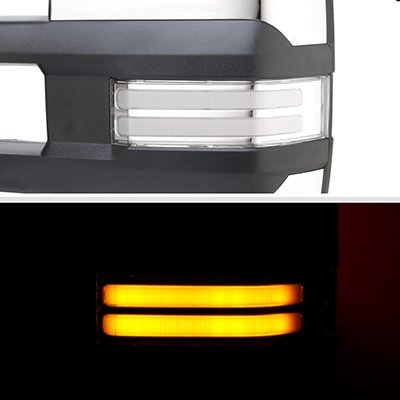 Dodge Ram 1500 2009-2018 Chrome Tow Mirrors Clear LED DRL Power Heated
