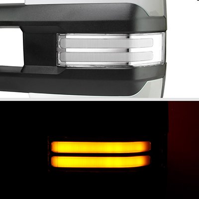Dodge Ram 1500 2009-2018 White Tow Mirrors Clear LED DRL Power Heated