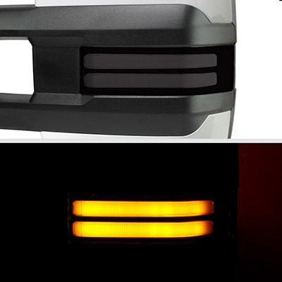 Dodge Ram 1500 2009-2018 White Tow Mirrors Smoked LED DRL Power Heated