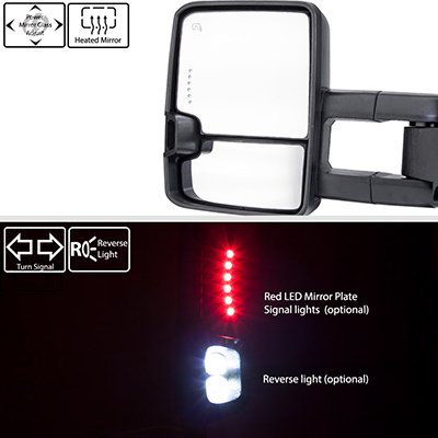 Dodge Ram 1500 2009-2018 White Tow Mirrors Clear LED Lights Power Heated