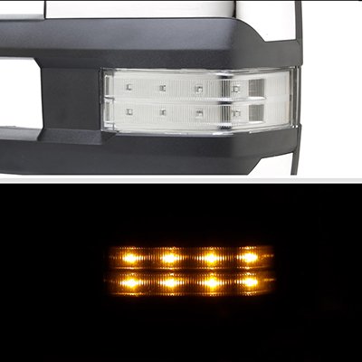 Dodge Ram 1500 2009-2018 Chrome Tow Mirrors Clear LED Lights Power Heated