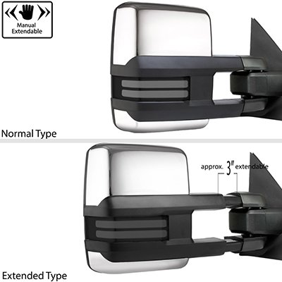 Ford F550 Super Duty 2008-2016 Chrome Tow Mirrors Smoked LED DRL Power Heated