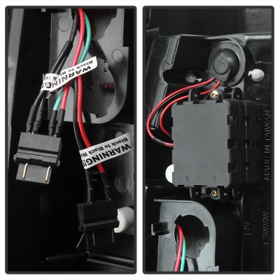 Chevy Silverado 1500HD 1999-2002 Black LED Tail Lights White Tube