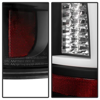 Chevy Silverado 1500HD 1999-2002 Black LED Tail Lights White Tube