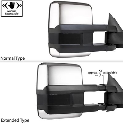 GMC Sierra 2003-2006 Chrome Power Folding Tow Mirrors Smoked Switchback LED DRL Sequential Signal