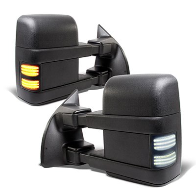 Ford F250 Super Duty 1999-2002 Tow Mirrors Smoked Switchback LED Sequential Signal