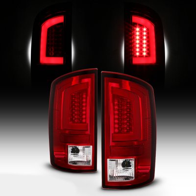 Dodge Ram 2500 2003-2006 Red and Clear LED Tail Lights Tube