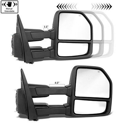 cciyu Tow Mirrors Car Mirrors LH Left RH Right Black Towing Mirrors Compatible with 2015-2019 for F150 Pickup Truck with Power Adjusted Heated Turn Signal Puddle Light with The Conversion Plug 