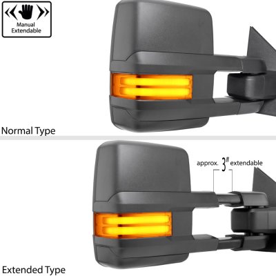 GMC Yukon XL Denali 2007-2014 Towing Mirrors LED DRL Power Heated