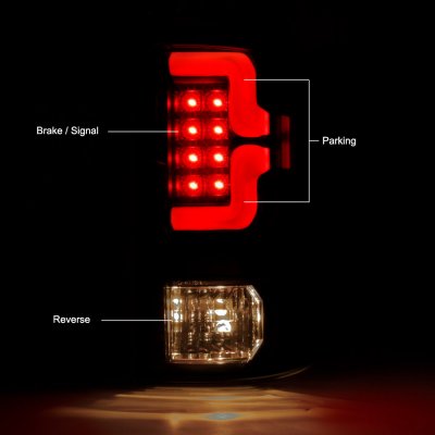 Dodge Ram 2500 2010-2018 Black Custom LED Tail Lights Red Tube