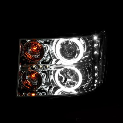 GMC Sierra 2007-2013 Clear Projector Headlights with CCFL Halo and LED