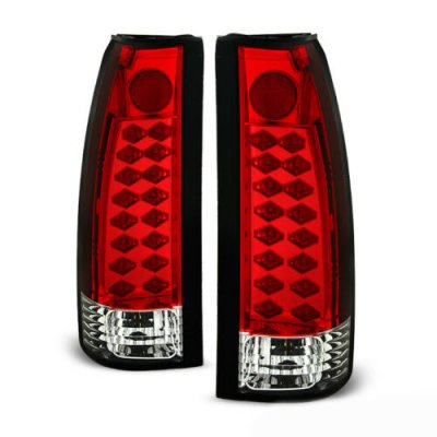 Chevy 2500 Pickup 1988-1998 Red and Clear LED Tail Lights