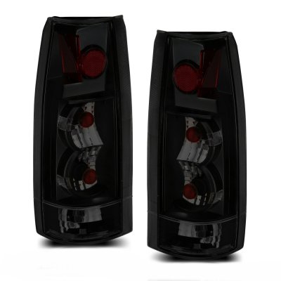 Chevy 3500 Pickup 1988-1998 Black Smoked Custom Tail Lights