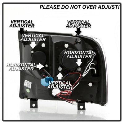 Ford F350 Super Duty 1999-2004 Black Dual Halo Projector Headlights with LED