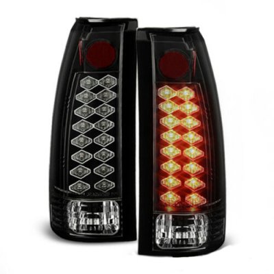 Chevy 3500 Pickup 1988-1998 Black LED Tail Lights