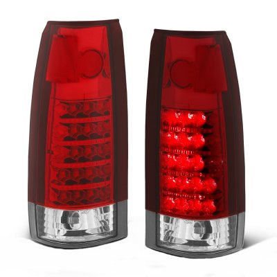 GMC Sierra 2500 1988-1998 Red and Clear LED Tail Lights