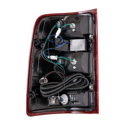 GMC Sierra 2500HD 2007-2013 LED Tail Lights Red and Clear with Black Housing