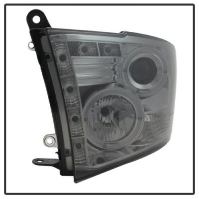 Dodge Ram 2500 2010-2018 Smoked Halo Projector Headlights with LED DRL