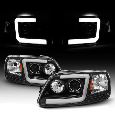 EAGLE EYES Black Halo Projector Headlights + Tail Lights For 1997-2002 Ford Expedition