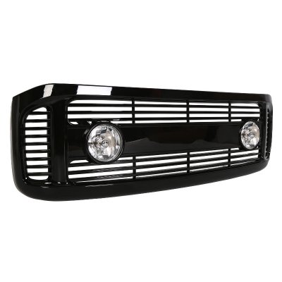 Ford F350 Super Duty 1999-2004 Glossy Black Billet Grille and Fog Lights