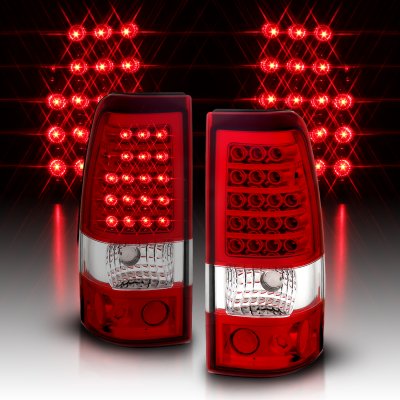 GMC Sierra 2004-2006 LED Tail Lights Red and Clear