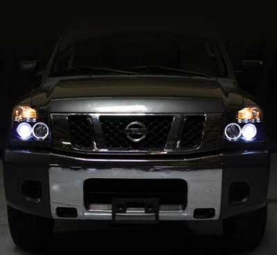 Nissan Armada 2005-2007 Black Halo Projector Headlights