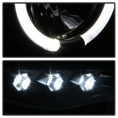Dodge Ram 2002-2005 Black Halo Projector Headlights with LED