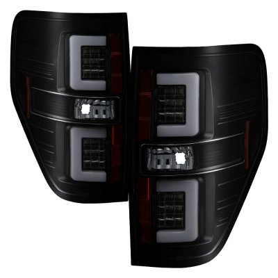 Ford F150 2009-2014 Black Smoked Tube LED Tail Lights