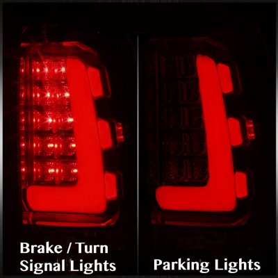 Chevy Silverado 3500 2001-2002 Smoked Tube LED Tail Lights