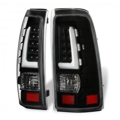 Chevy Silverado 3500 2001-2002 Black Tube LED Tail Lights