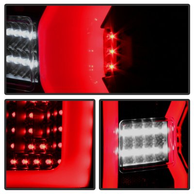 Chevy Silverado 2014-2018 Black Smoked Tube Full LED Tail Lights
