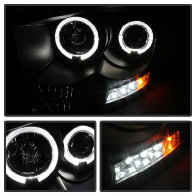 Dodge Ram 2006-2008 Black Dual Halo Projector Headlights with LED