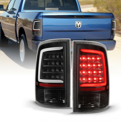 Dodge Ram 2009-2018 Black Smoked LED Tail Lights Tube