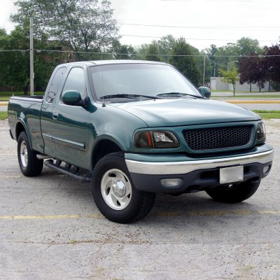 Ford F150 1997-2003 Black Crystal Headlights with LED DRL